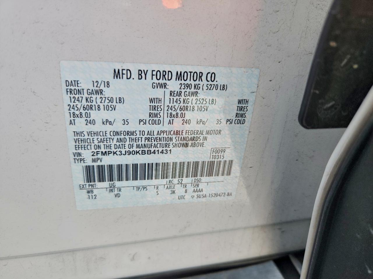 2019 FORD EDGE SEL photo 13