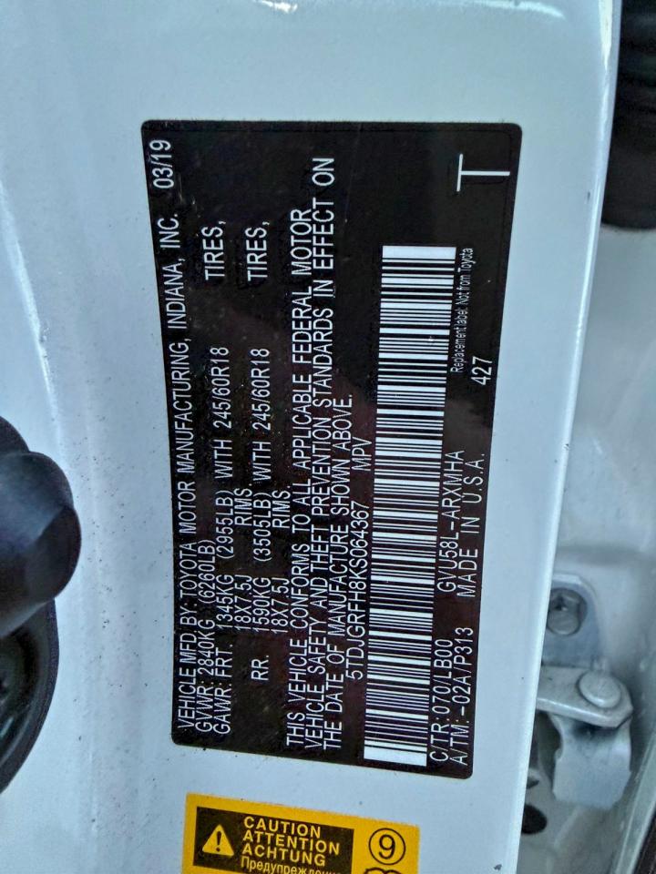 2019 TOYOTA HIGHLANDER HYBRID photo 11