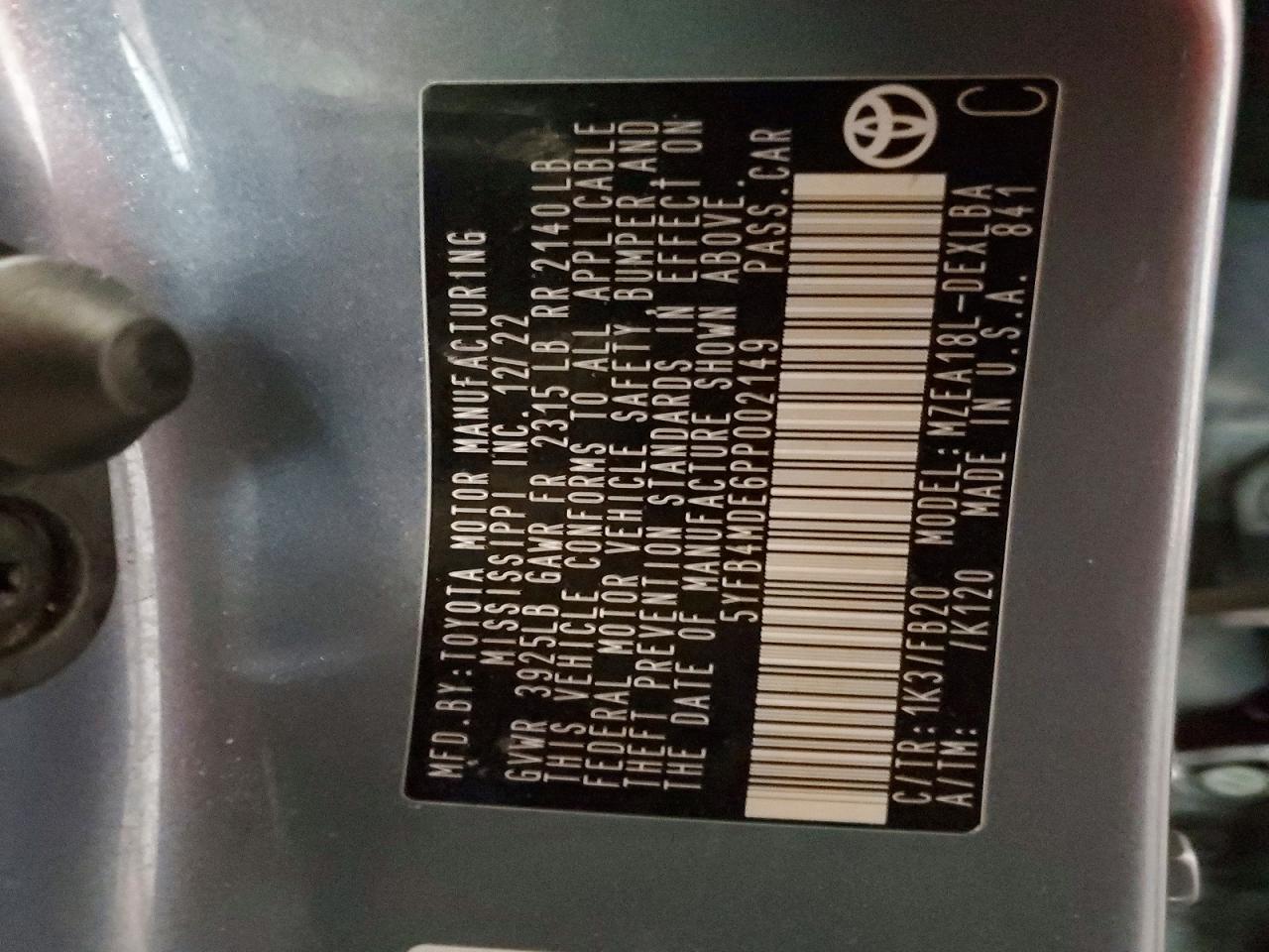 2023 TOYOTA COROLLA LE photo 13