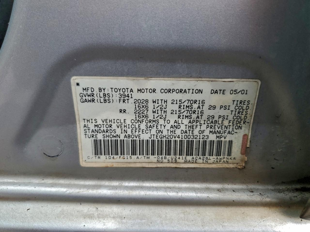 2001 TOYOTA RAV4 photo 13