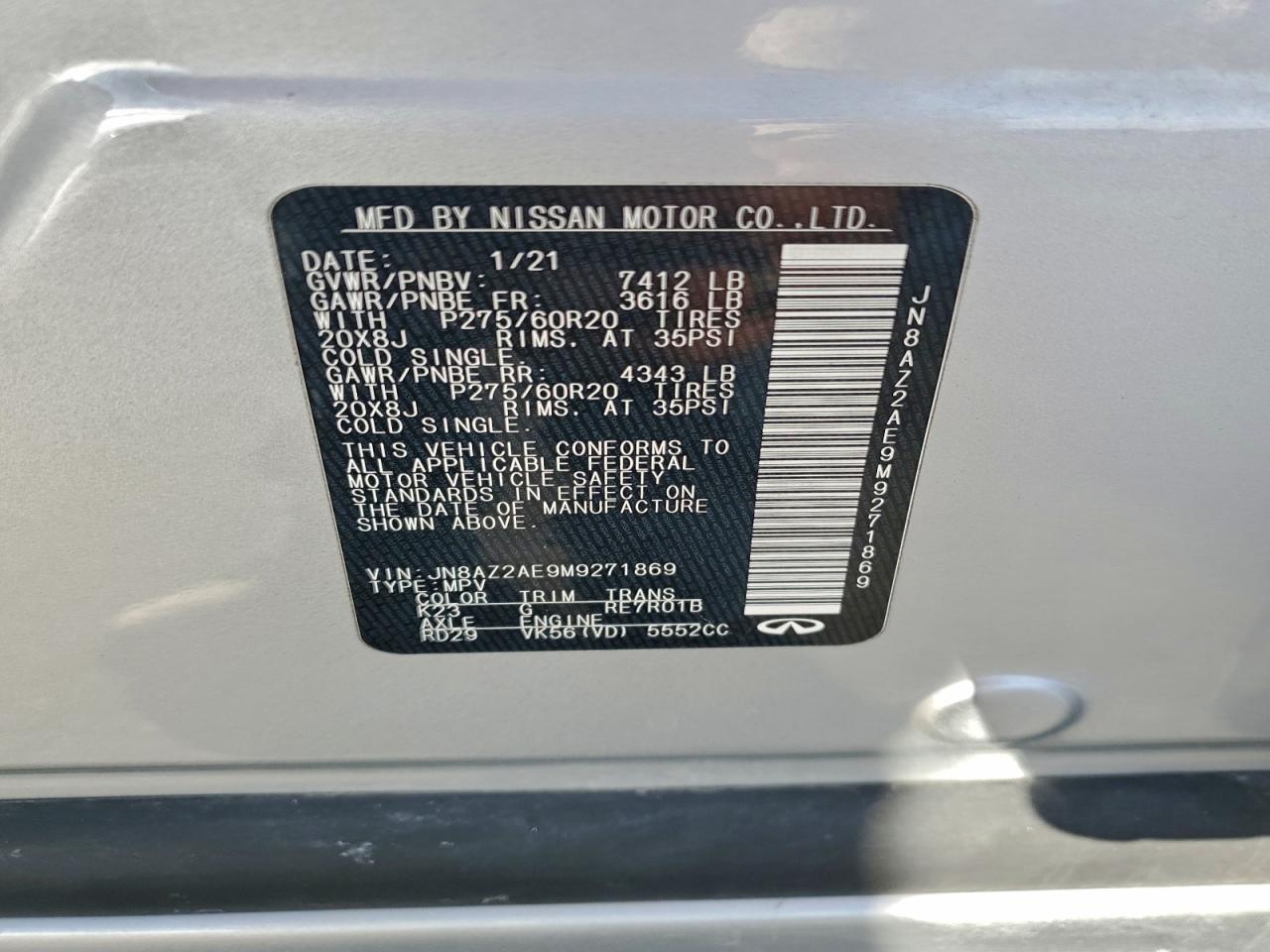 2021 INFINITI QX80 LUXE photo 13