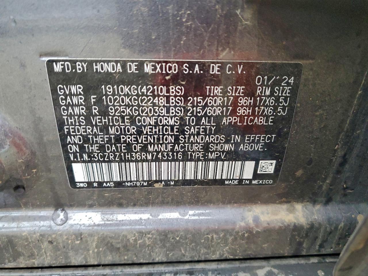 2024 HONDA HR-V LX photo 12