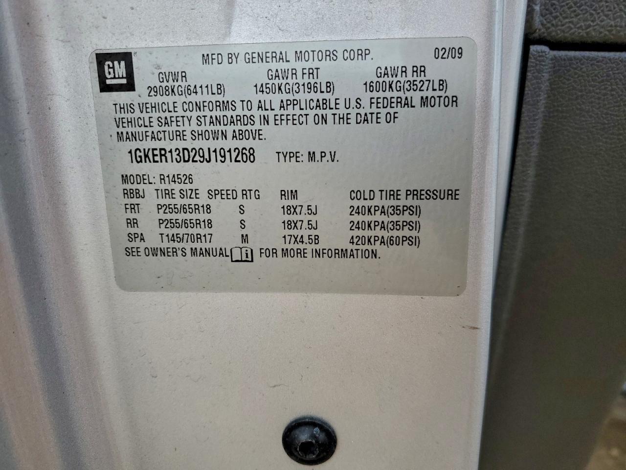 2009 GMC ACADIA SLE photo 13