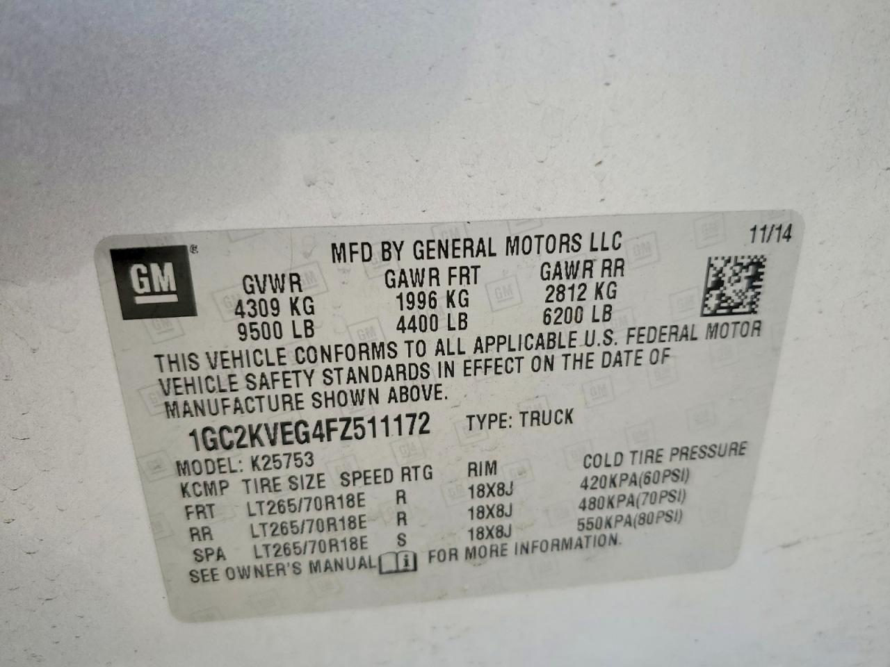 2015 CHEVROLET SILVERADO K2500 HEAVY DUTY LT photo 12