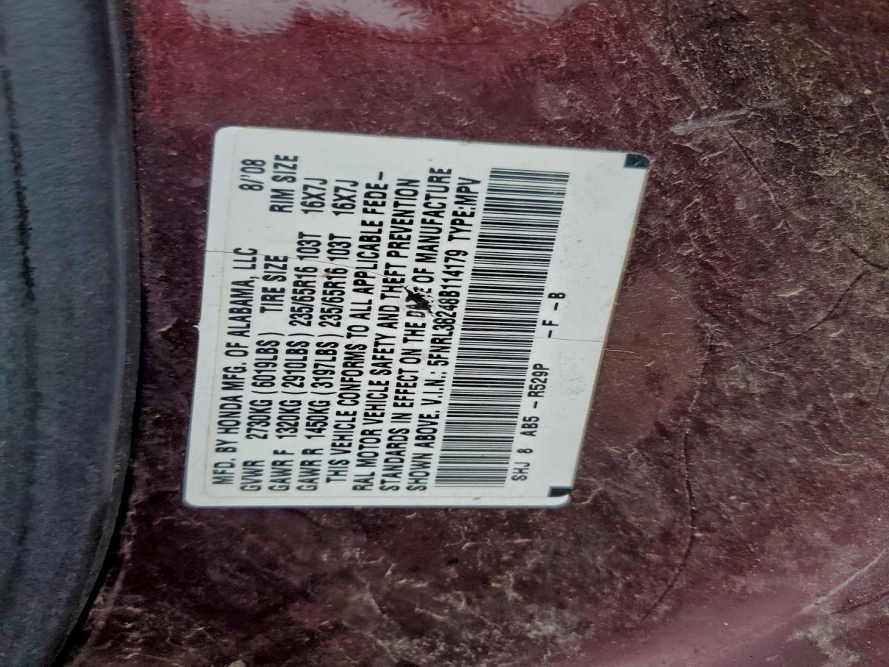 2008 HONDA ODYSSEY LX photo 13