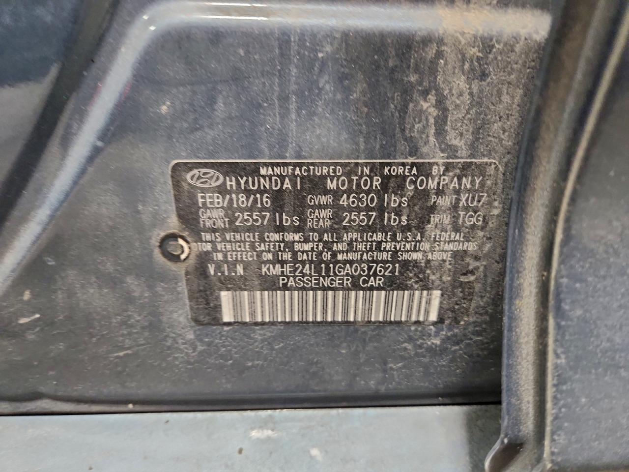 2016 HYUNDAI SONATA HYBRID photo 12