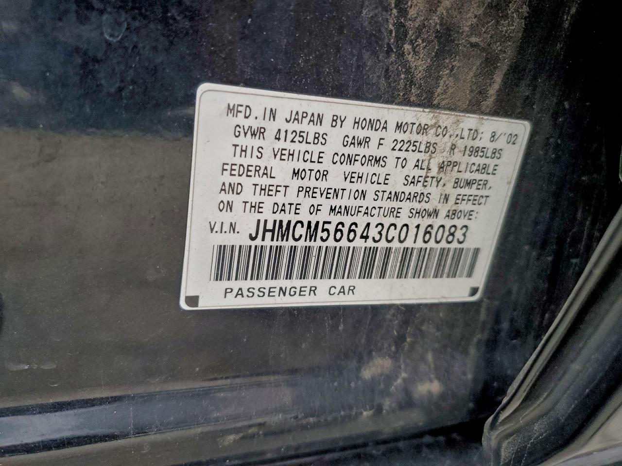 2003 HONDA ACCORD EX photo 13