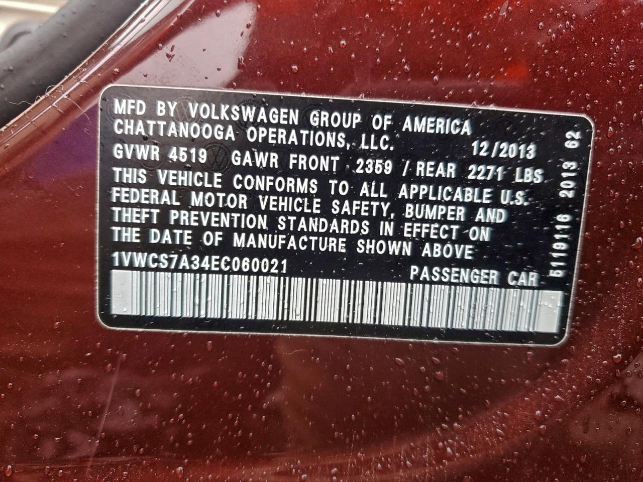 2014 VOLKSWAGEN PASSAT SEL photo 12
