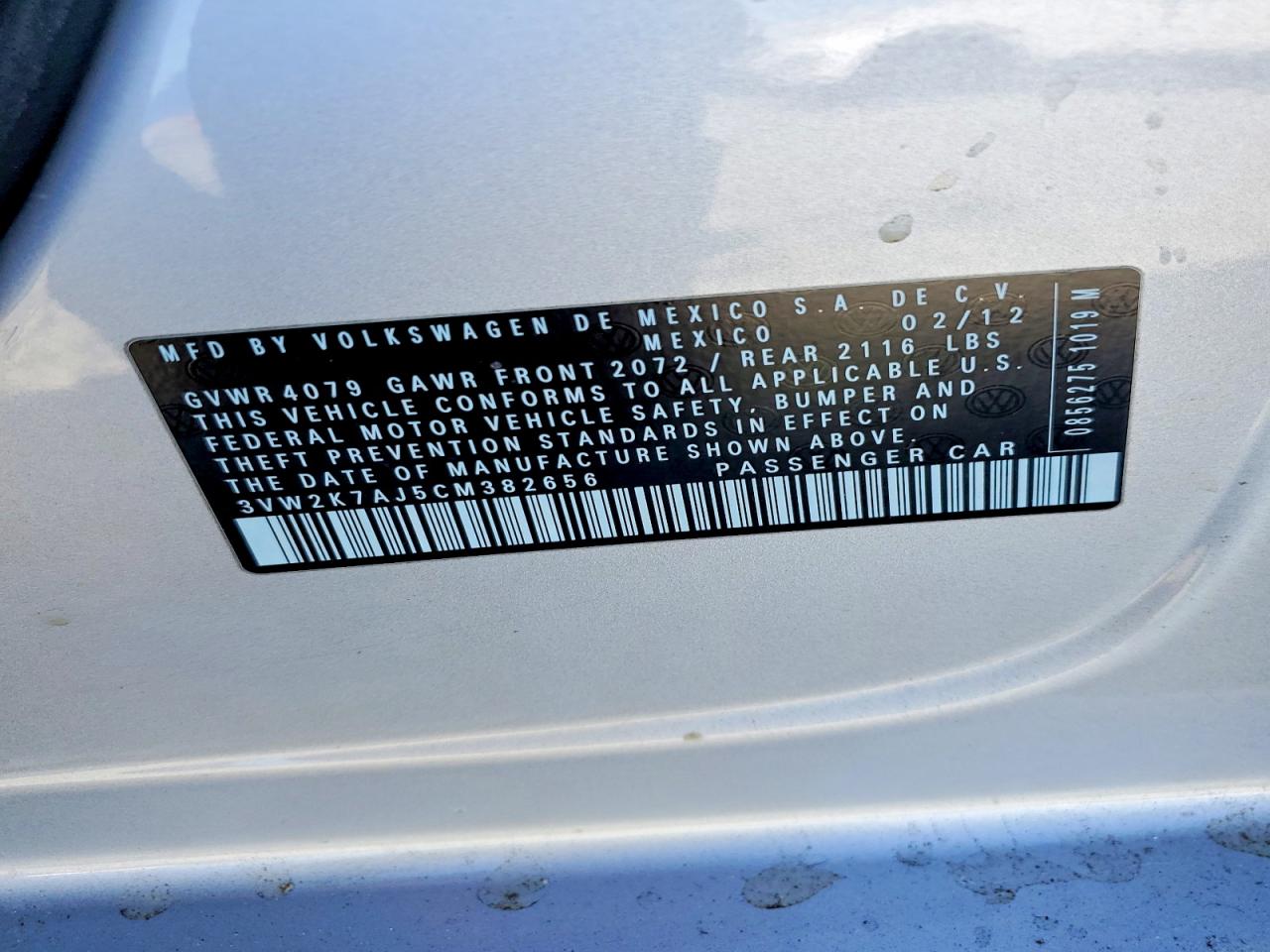 2012 VOLKSWAGEN JETTA BASE photo 12