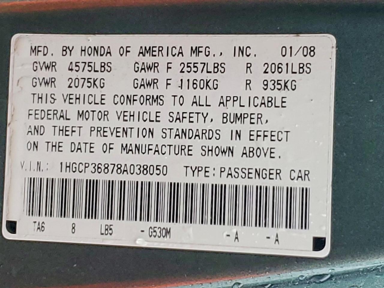 2008 HONDA ACCORD EXL photo 23