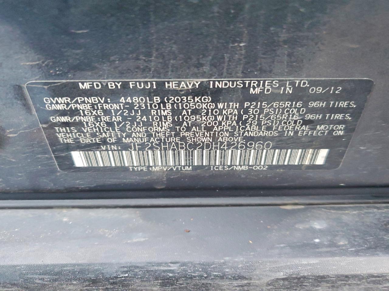 2013 SUBARU FORESTER 2.5X photo 34