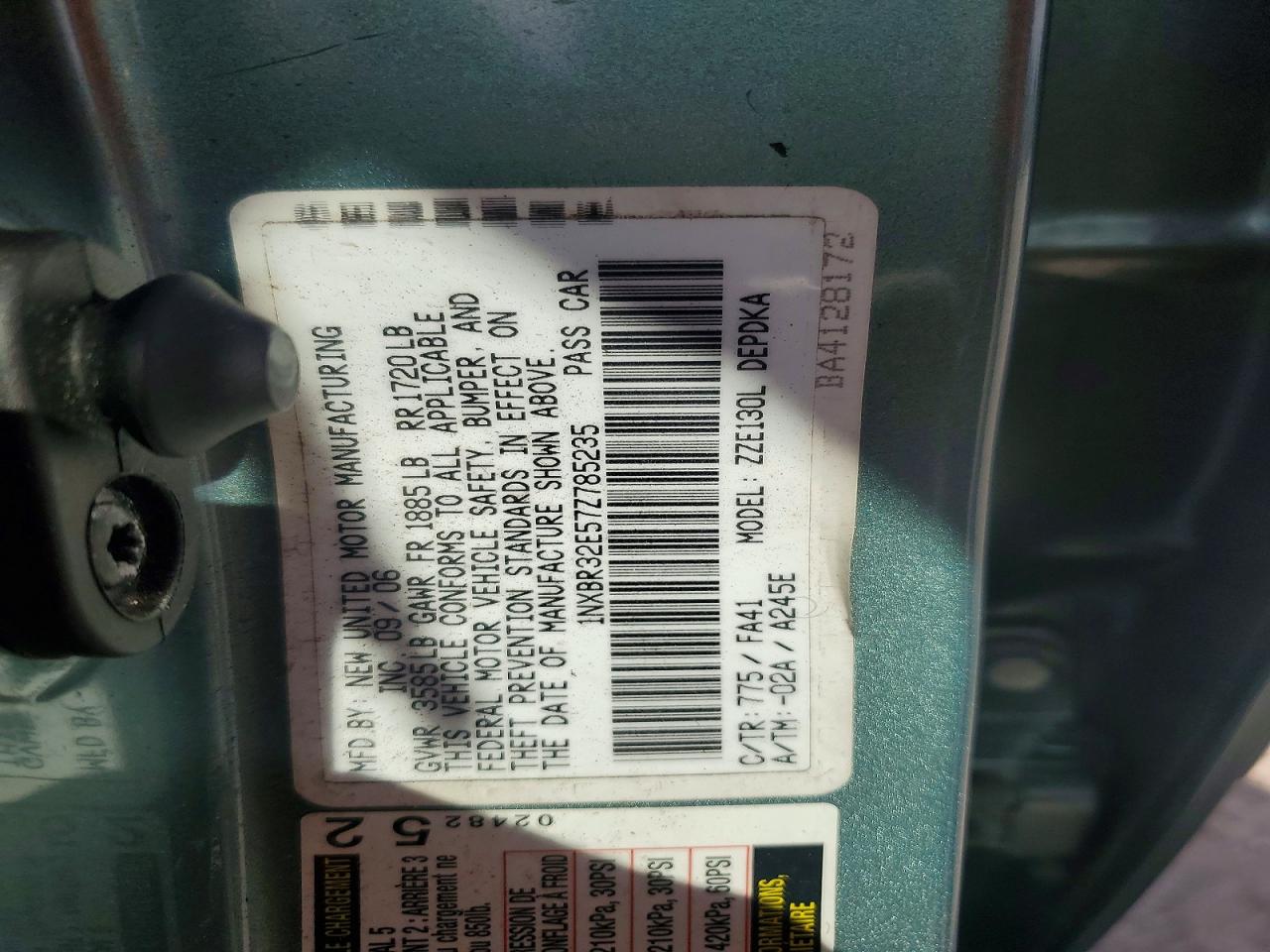 2007 TOYOTA COROLLA CE photo 12