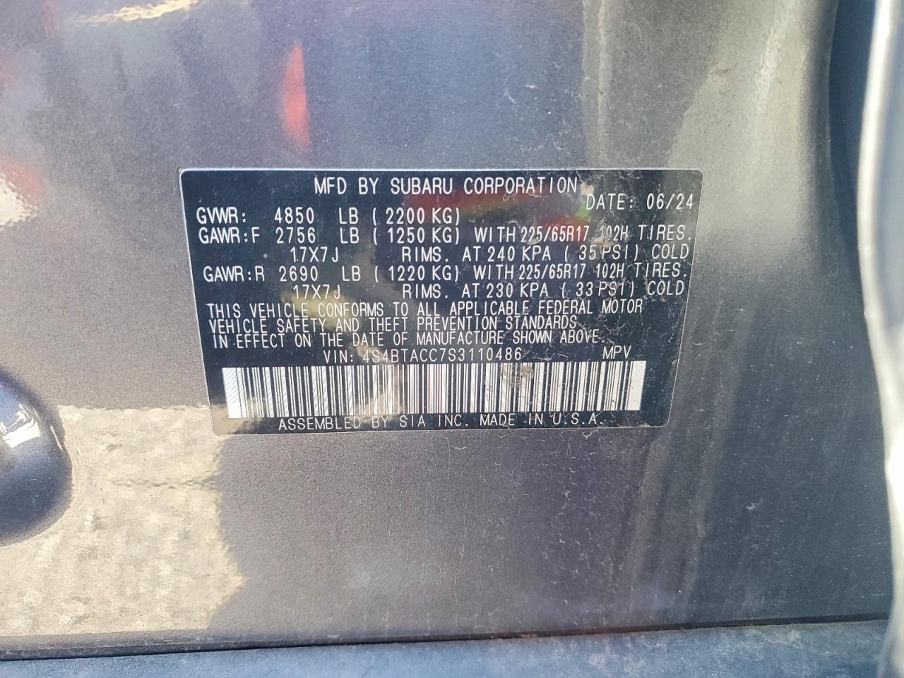 2025 SUBARU OUTBACK PREMIUM photo 14