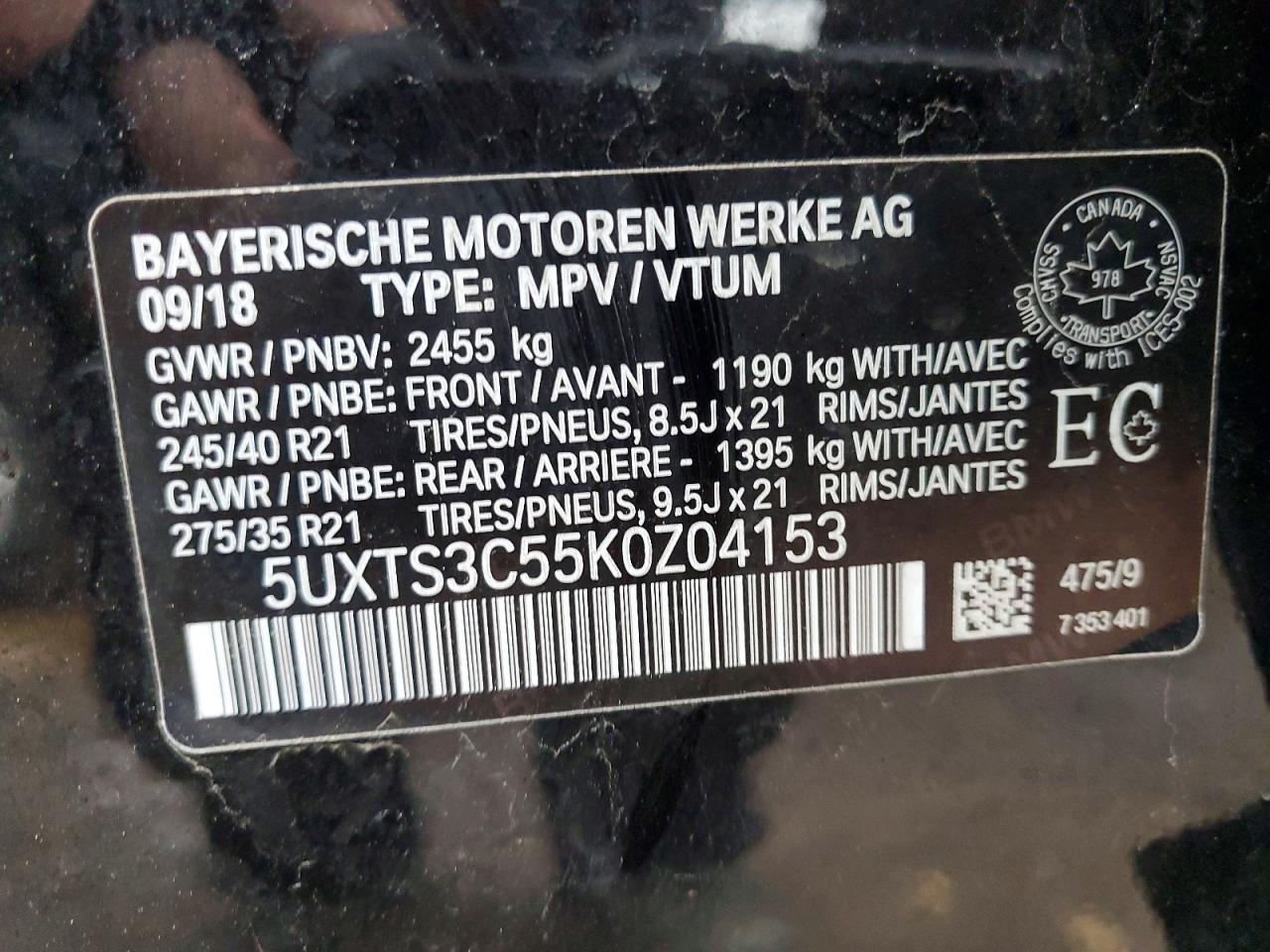 2019 BMW X3 XDRIVEM40I photo 23