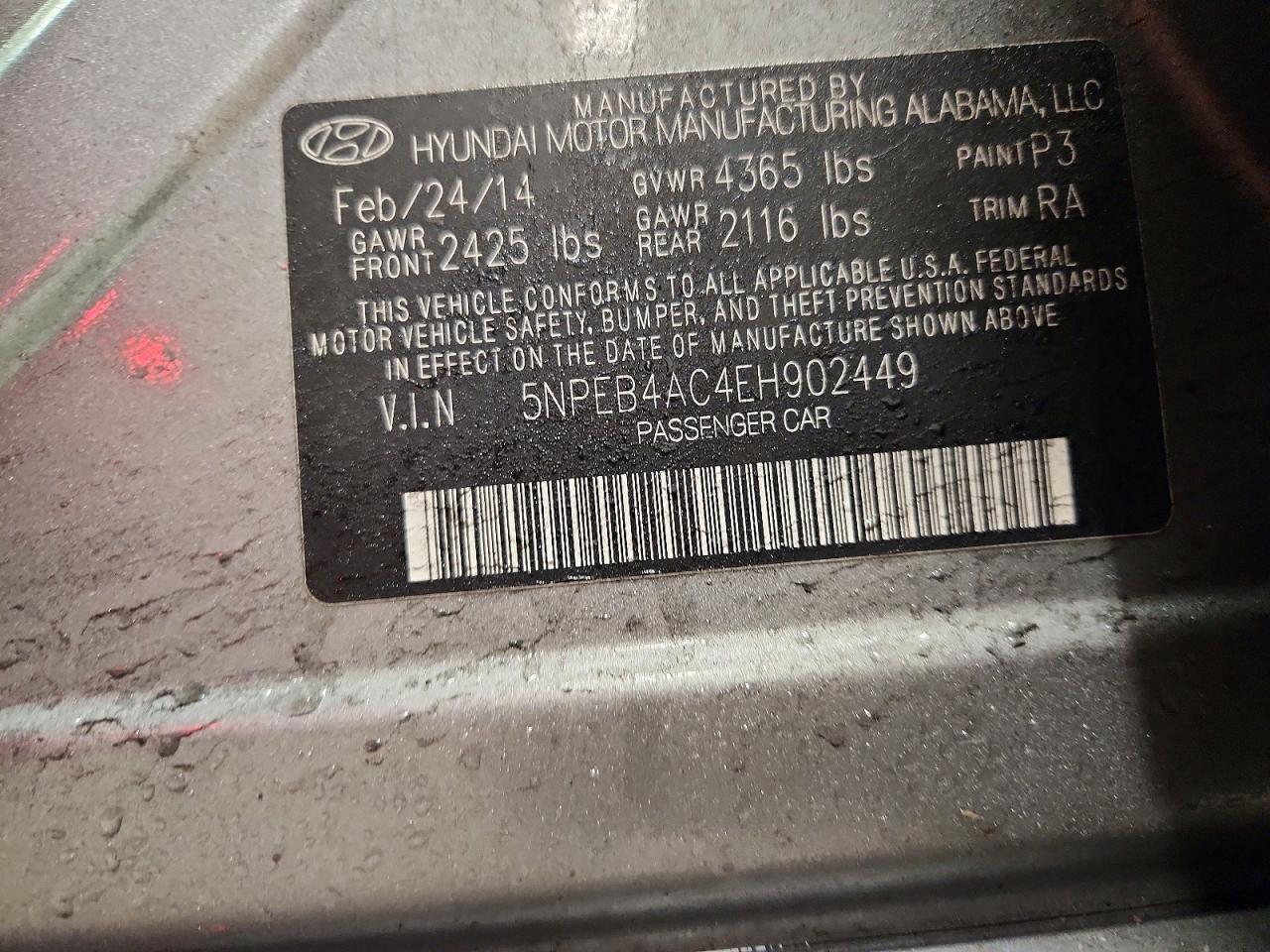 2014 HYUNDAI SONATA GLS photo 12