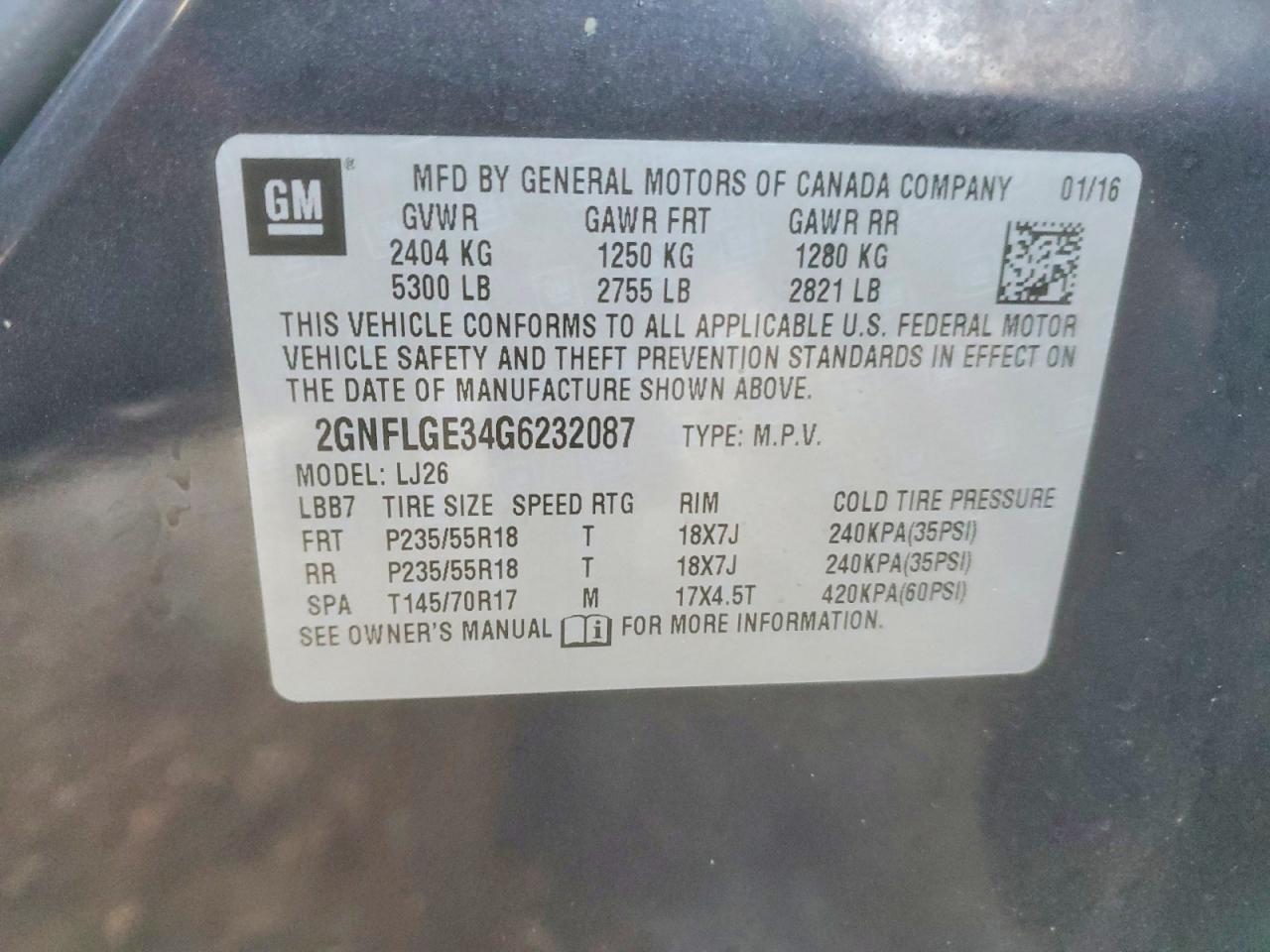 2016 CHEVROLET EQUINOX LTZ photo 12