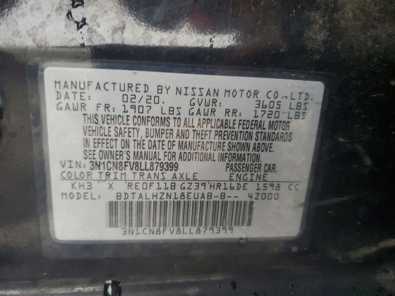 2020 NISSAN VERSA SR photo 12