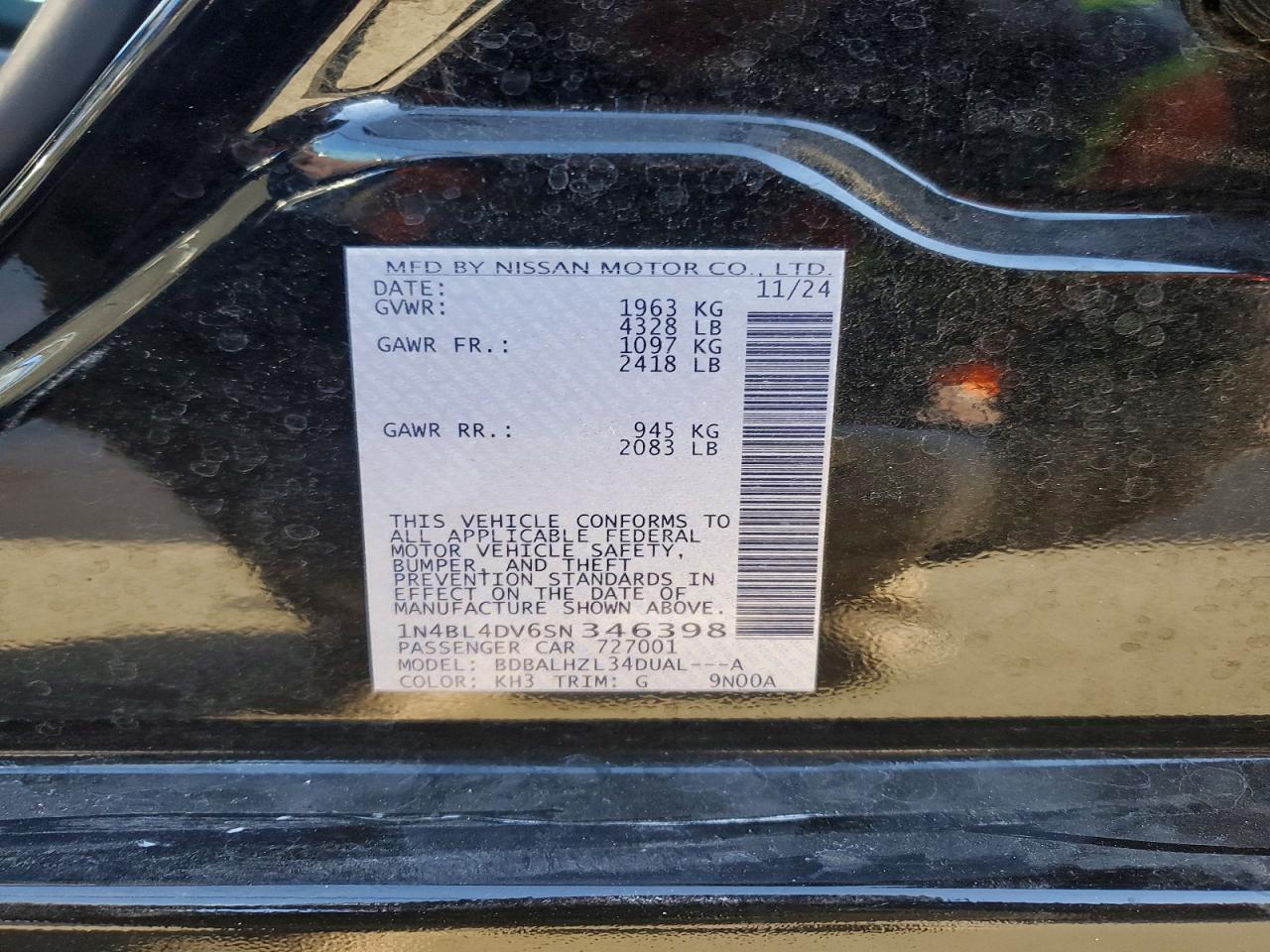 2025 NISSAN ALTIMA SV photo 13