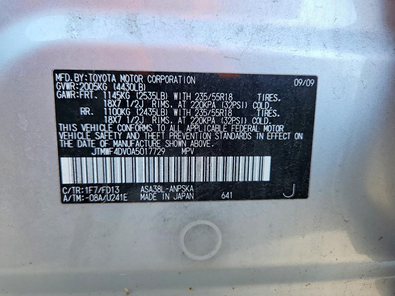2010 TOYOTA RAV4 SPORT photo 13