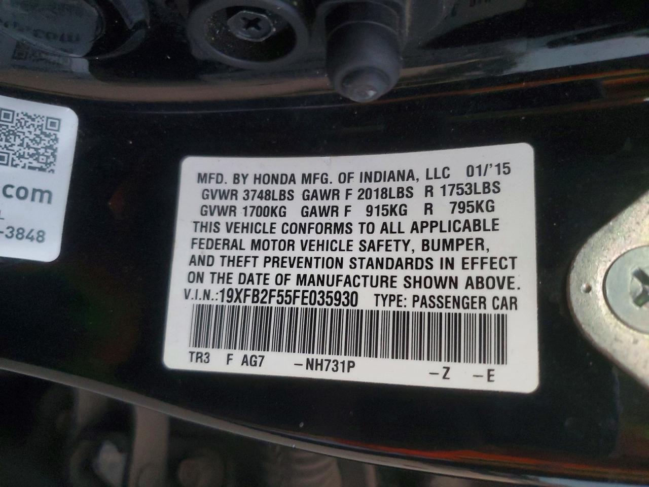 2015 HONDA CIVIC LX photo 34