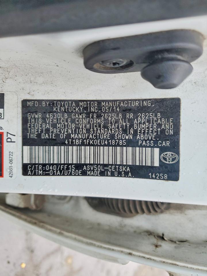 2014 TOYOTA CAMRY L photo 13