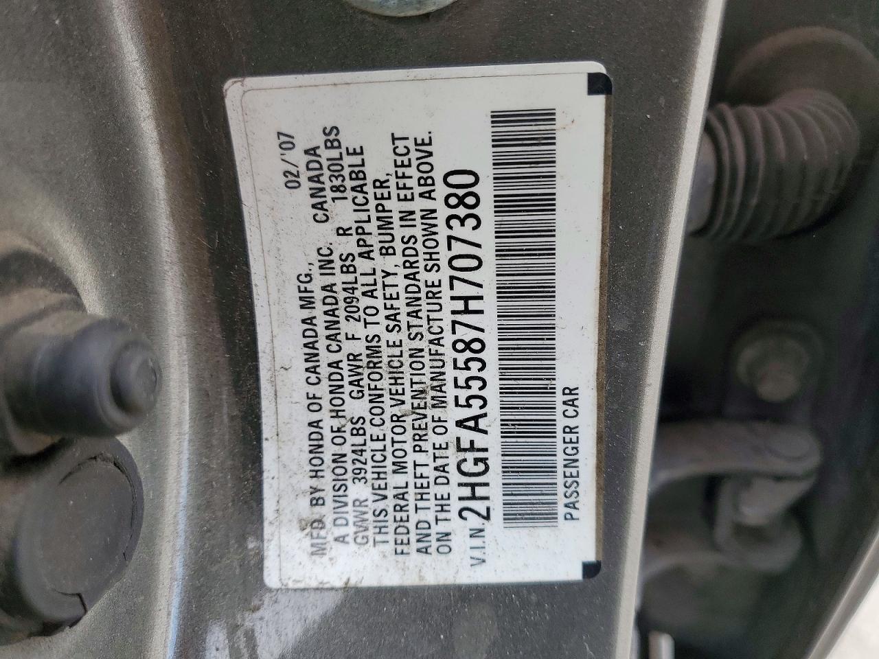 2007 HONDA CIVIC SI photo 12