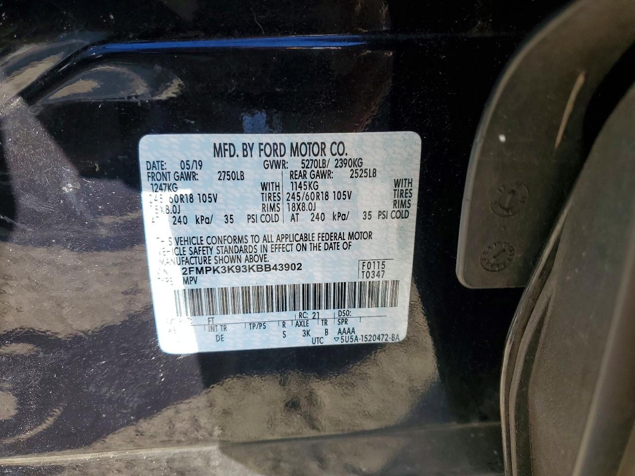 2019 FORD EDGE TITANIUM photo 13