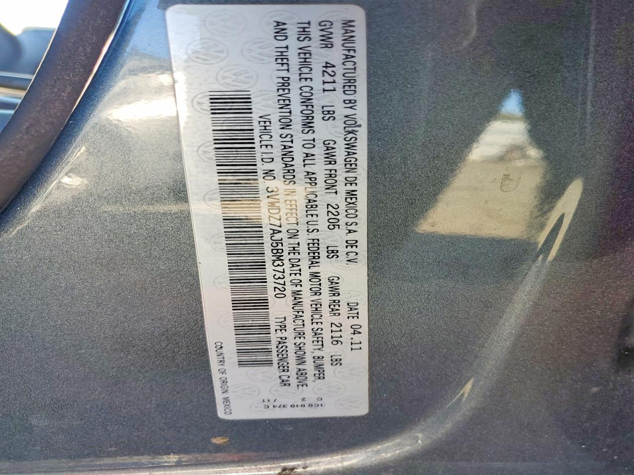 2011 VOLKSWAGEN JETTA SE photo 12