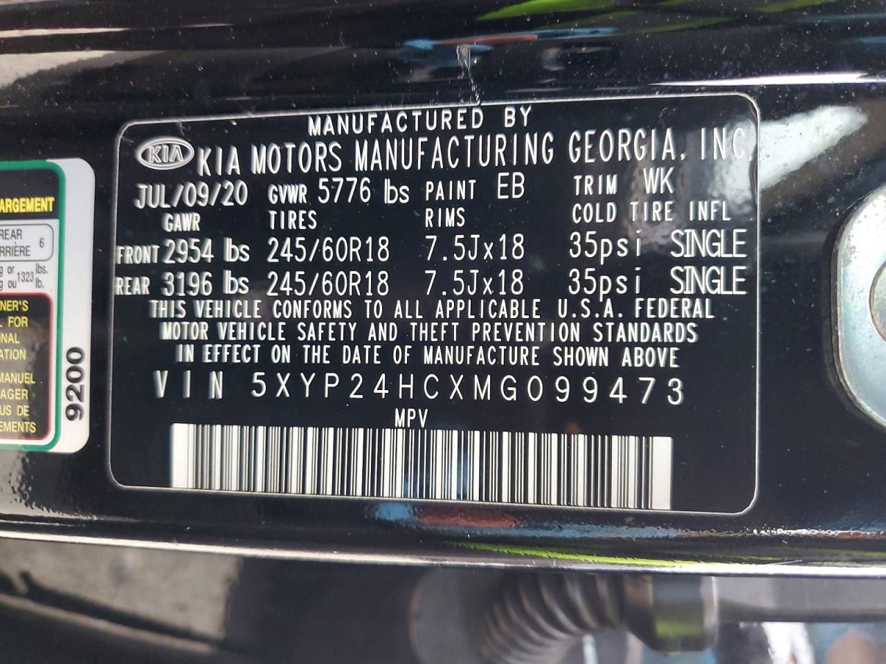 2021 KIA TELLURIDE LX photo 13