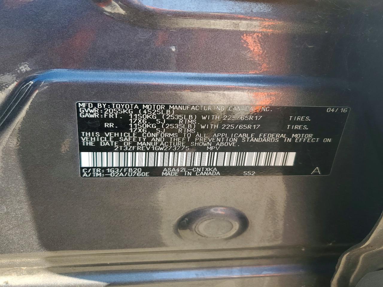 2016 TOYOTA RAV4 LE photo 13