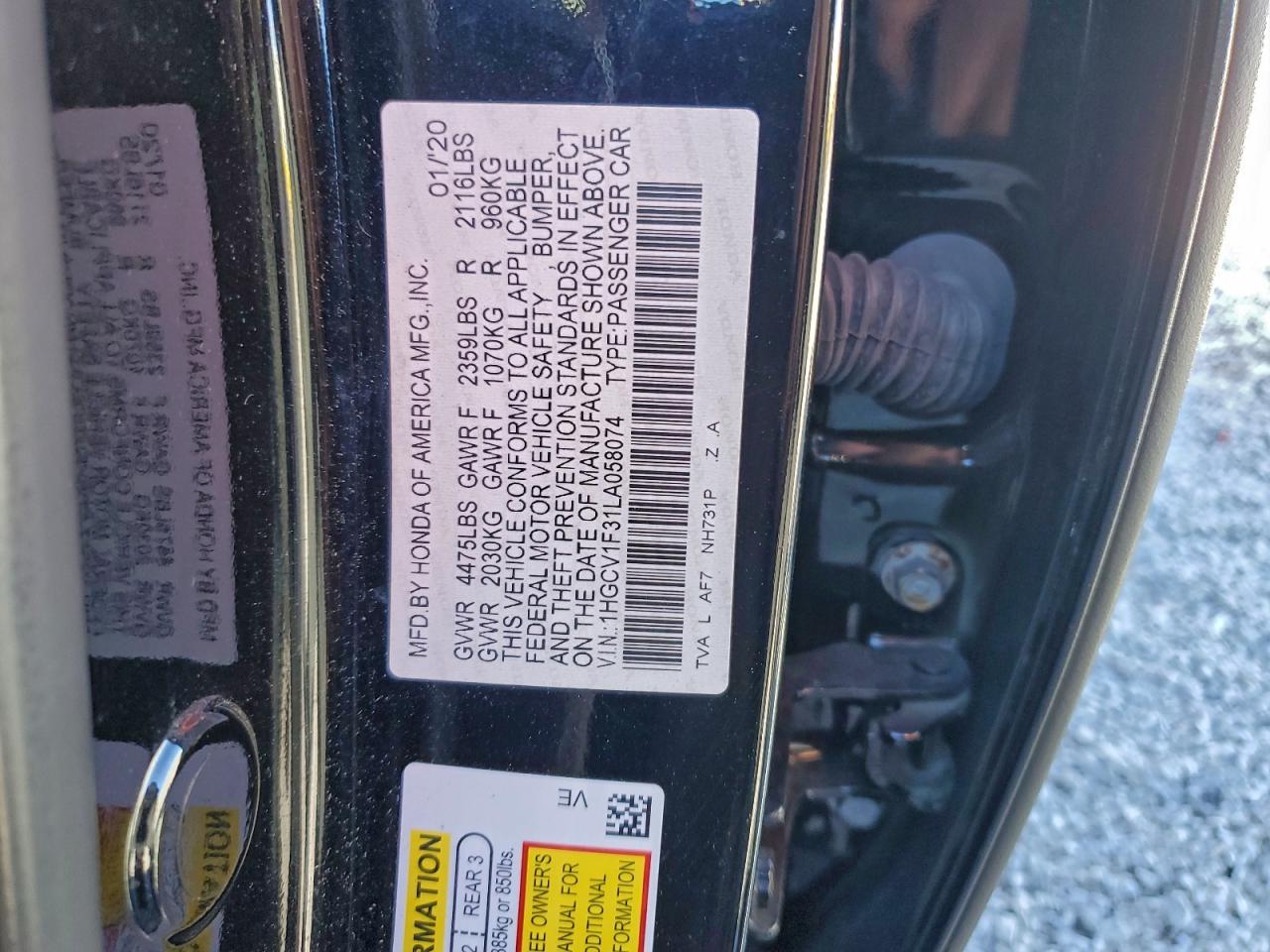 2020 HONDA ACCORD SPORT photo 23
