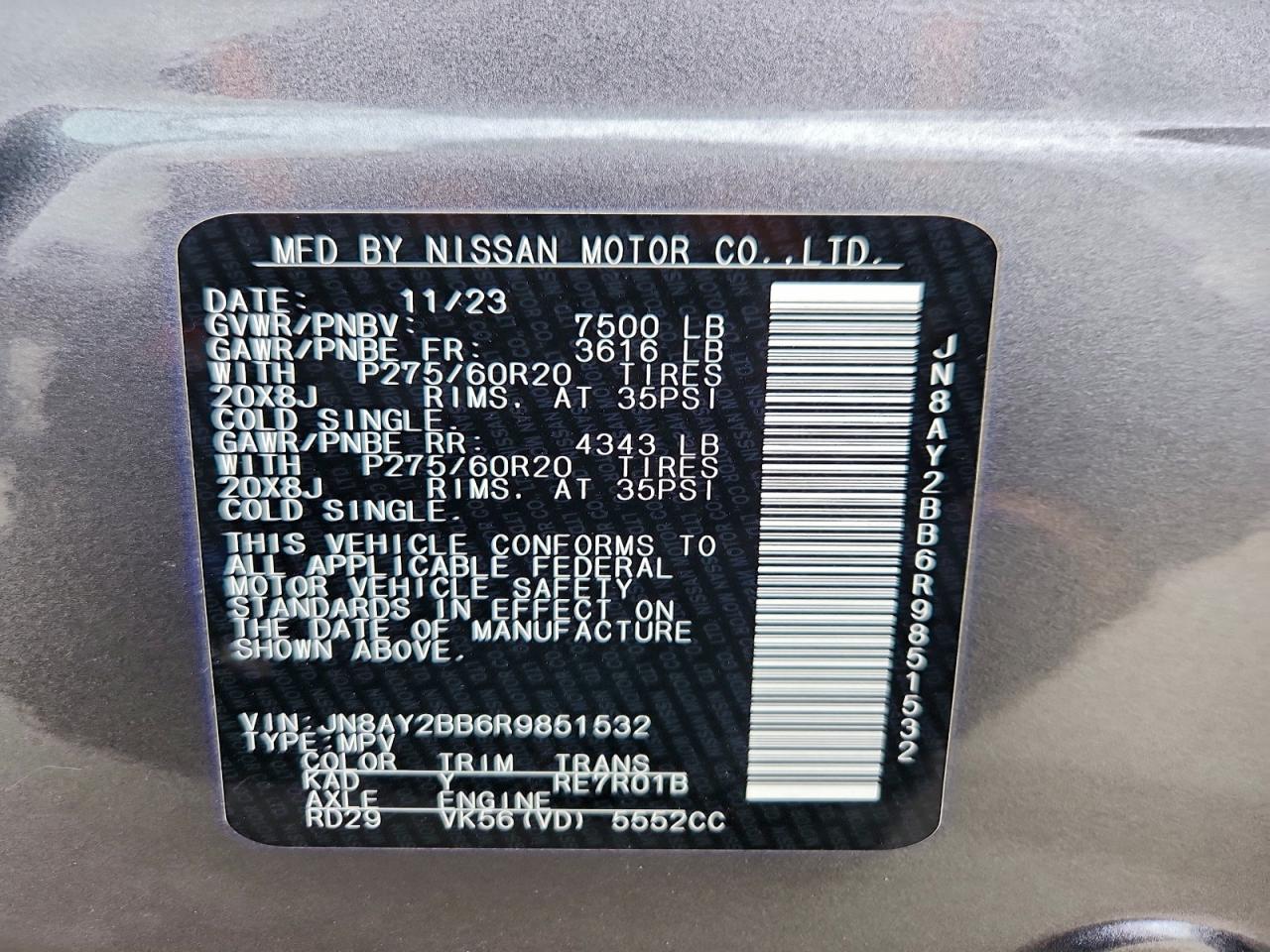 2024 NISSAN ARMADA SL photo 14