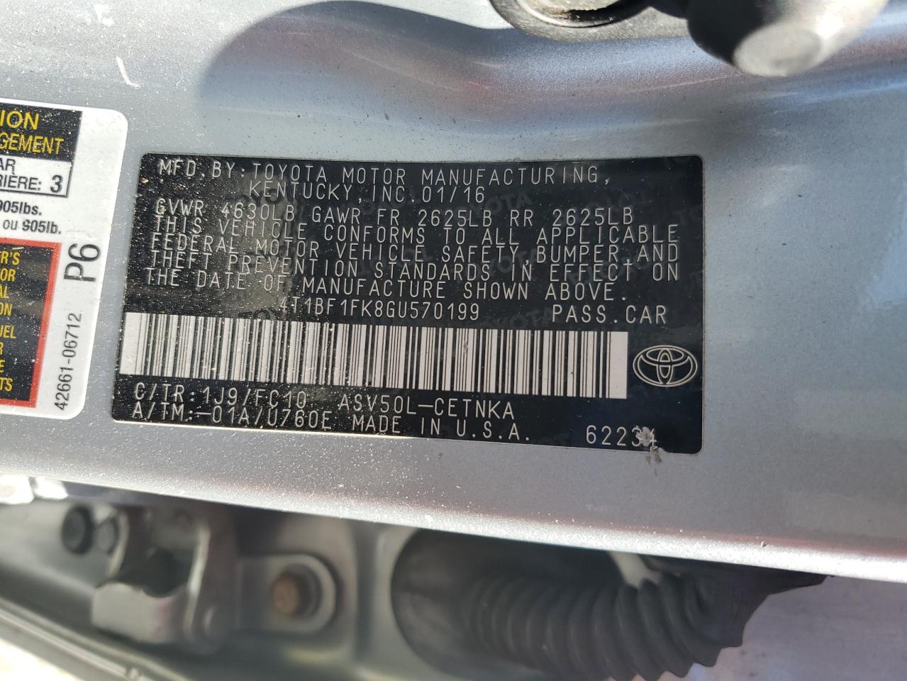 2016 TOYOTA CAMRY LE photo 13