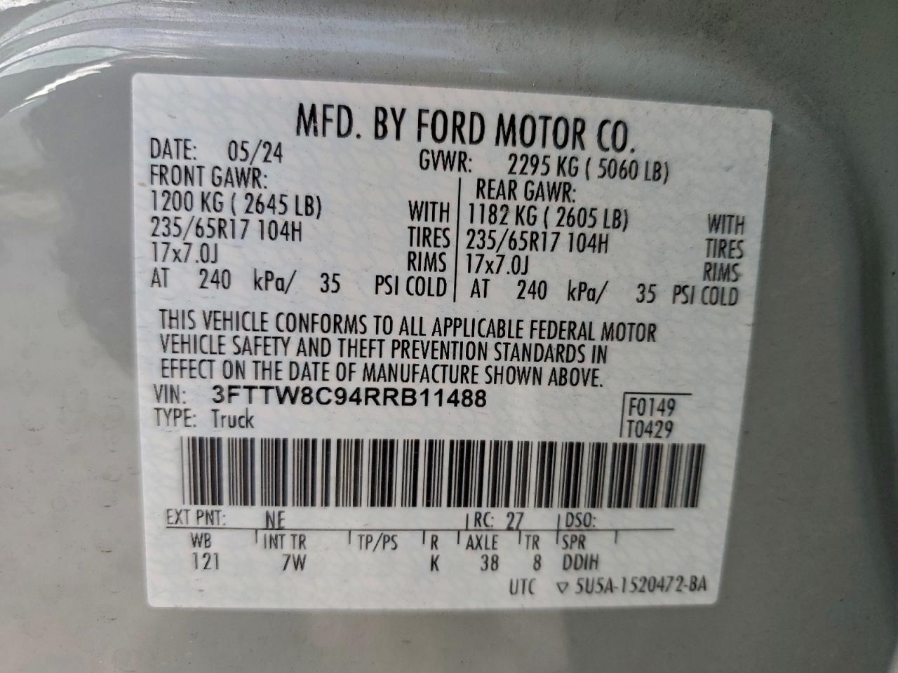 2024 FORD MAVERICK XLT TREMOR photo 12
