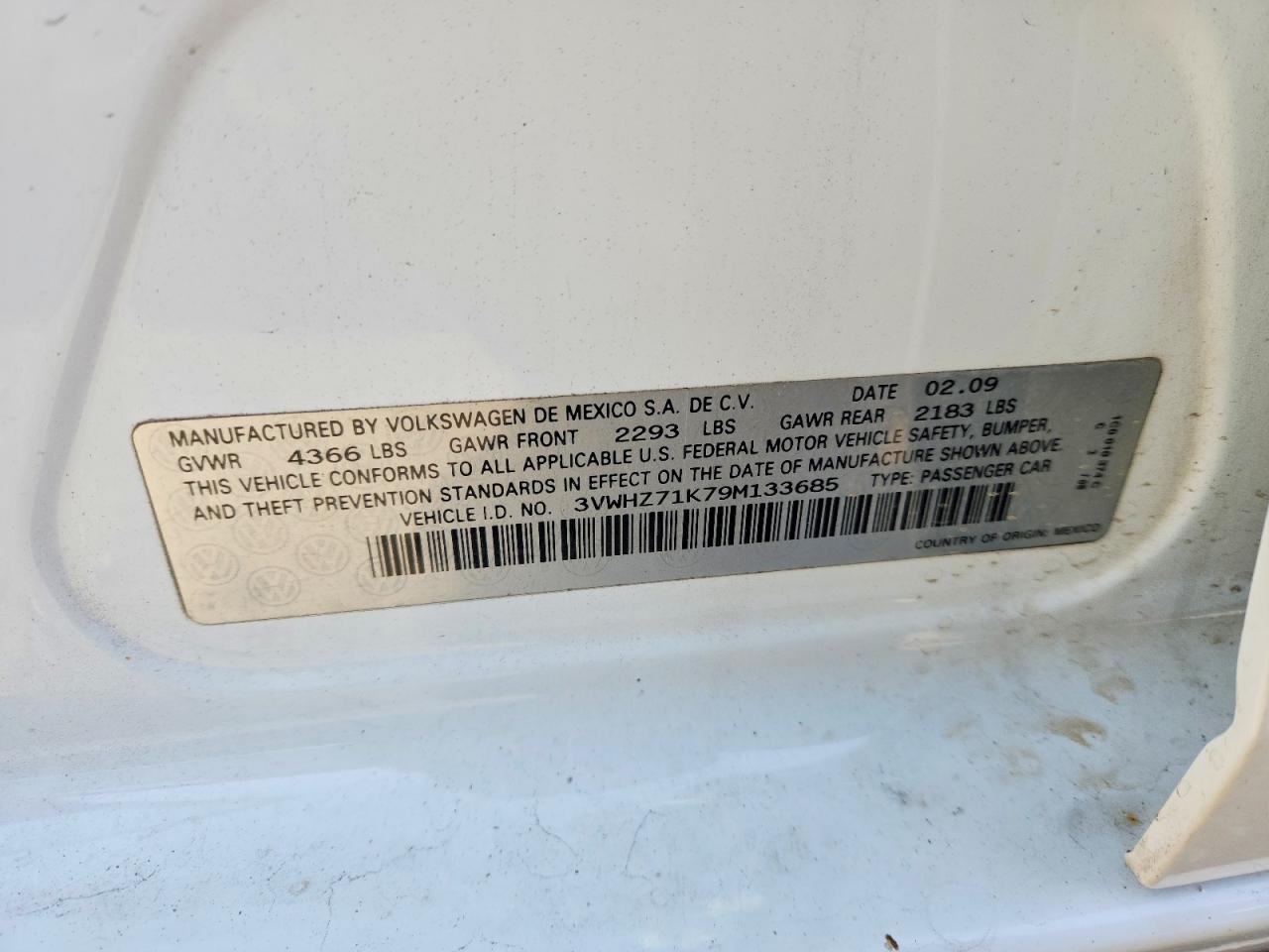 2009 VOLKSWAGEN JETTA S photo 12