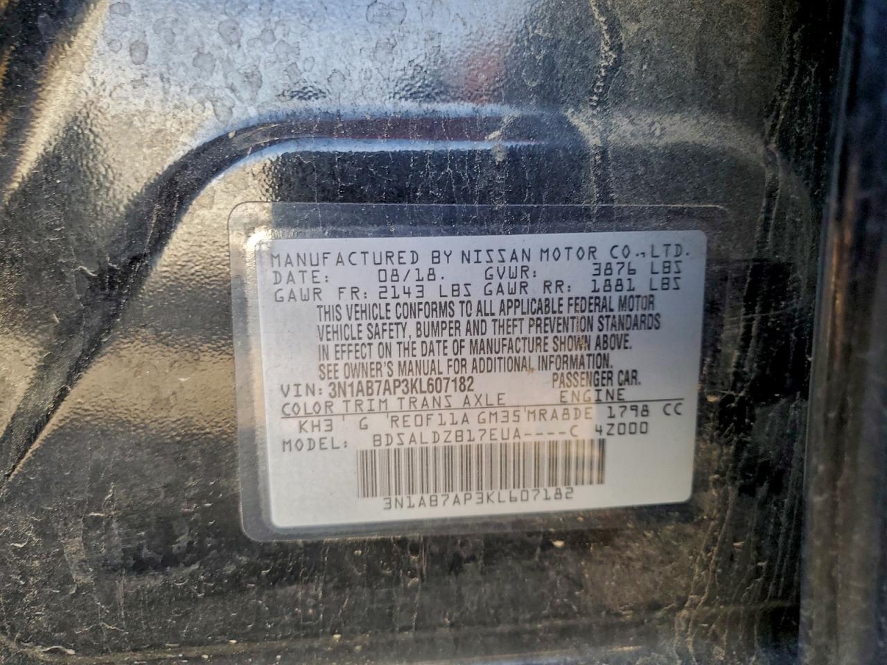 2019 NISSAN SENTRA S photo 12