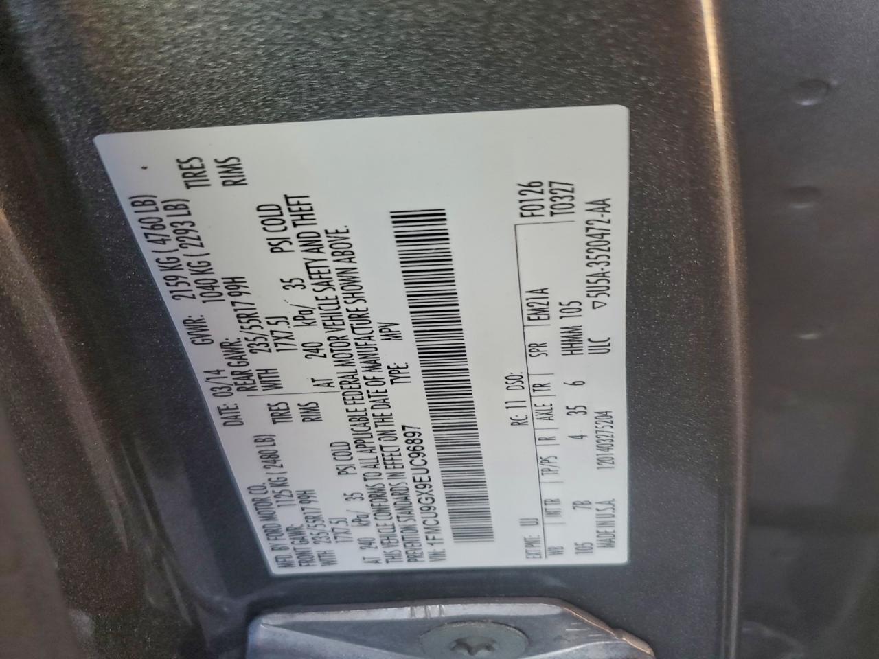2014 FORD ESCAPE photo 25