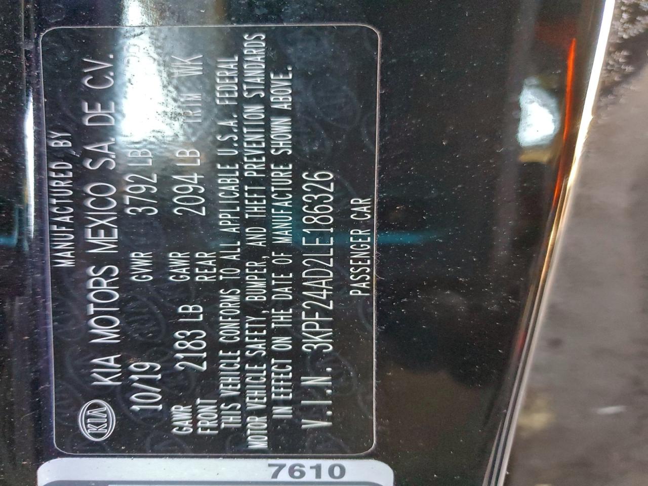 2020 KIA FORTE FE photo 13