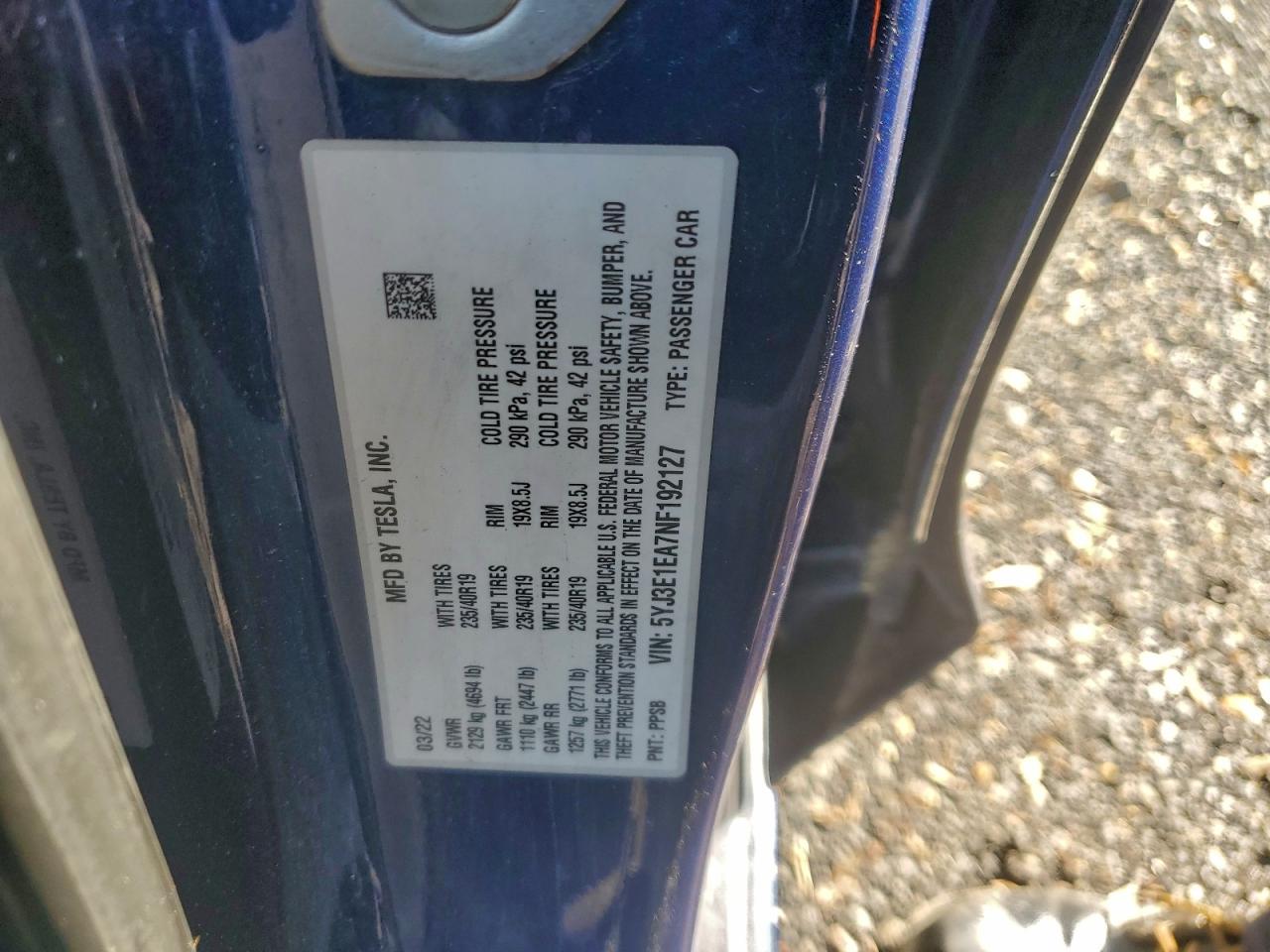 2022 TESLA MODEL 3 photo 13