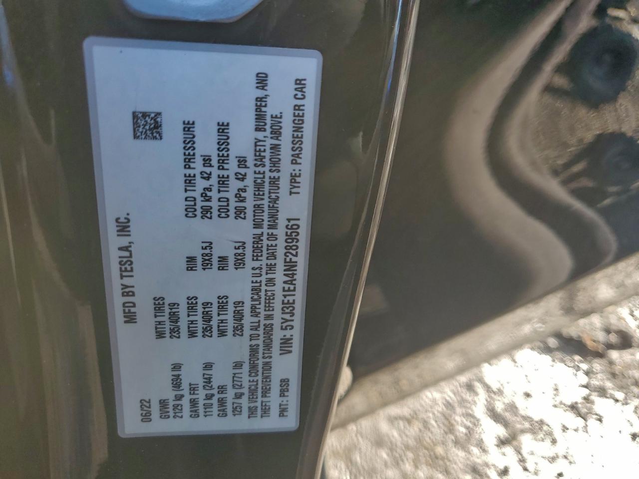 2022 TESLA MODEL 3 photo 12