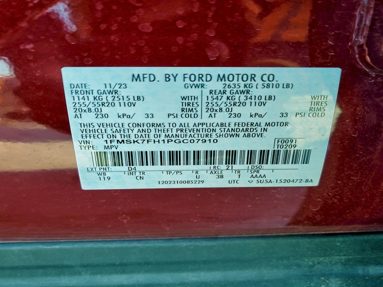 2023 FORD EXPLORER LIMITED photo 27