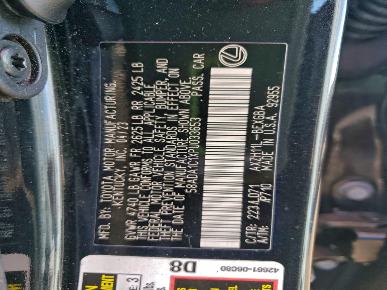 2023 LEXUS ES 300H BASE photo 12