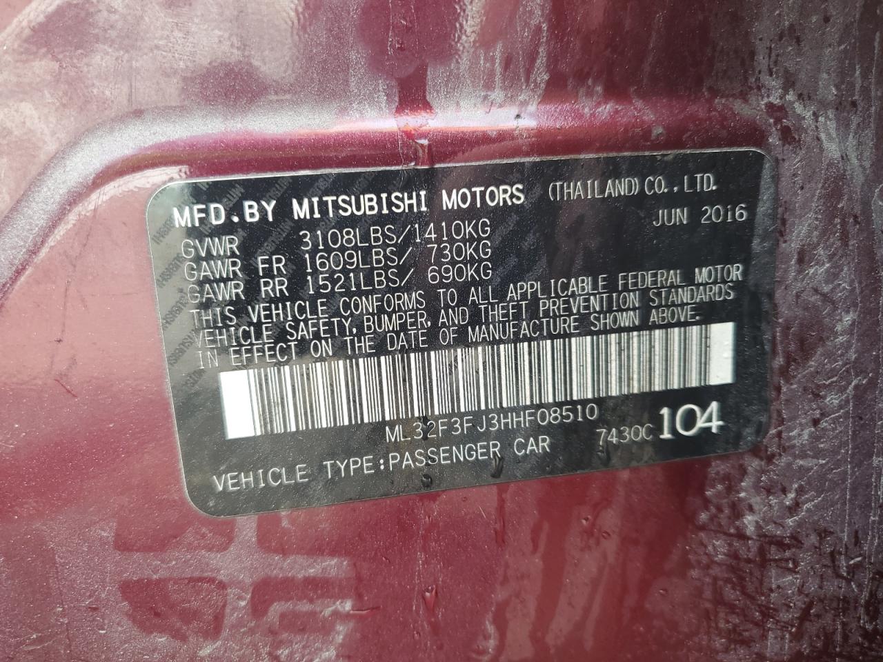 2017 MITSUBISHI MIRAGE G4 ES photo 23