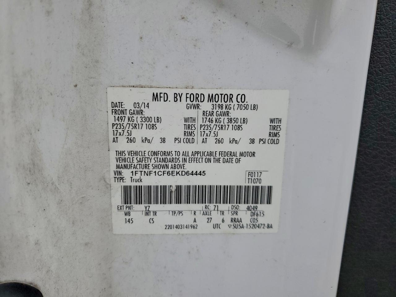 2014 FORD F150 photo 12