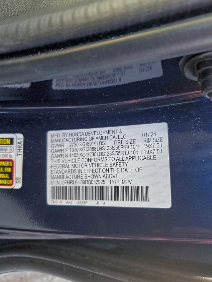 2024 HONDA ODYSSEY TOURING photo 13