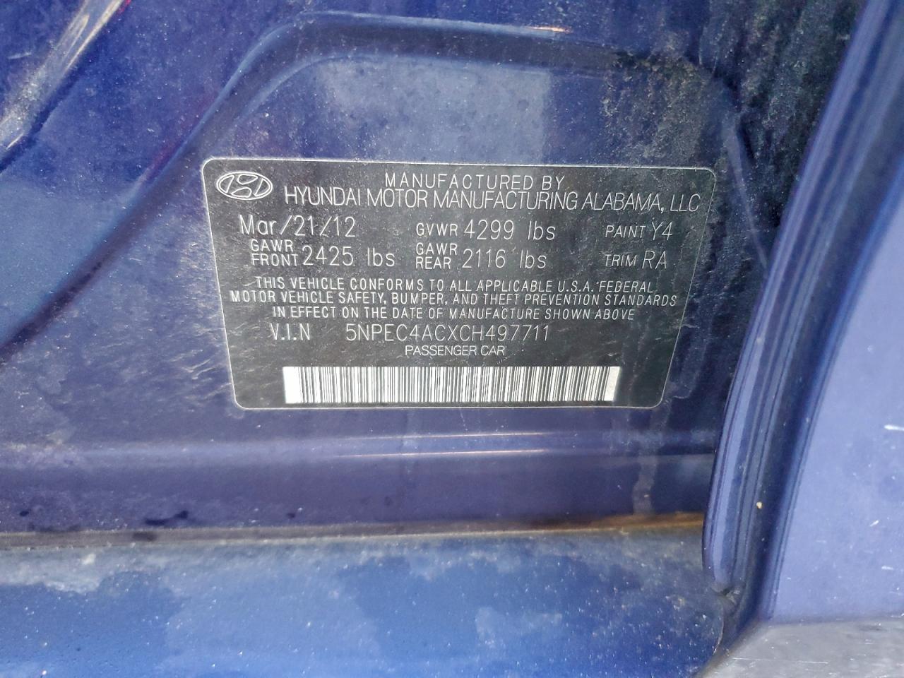 2012 HYUNDAI SONATA SE photo 12