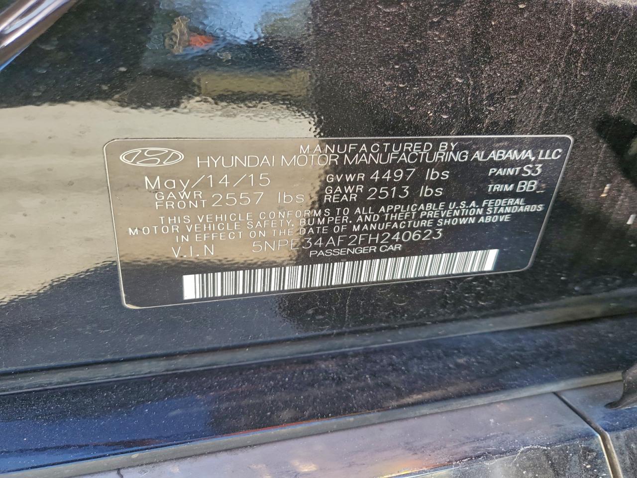 2015 HYUNDAI SONATA SPORT photo 12