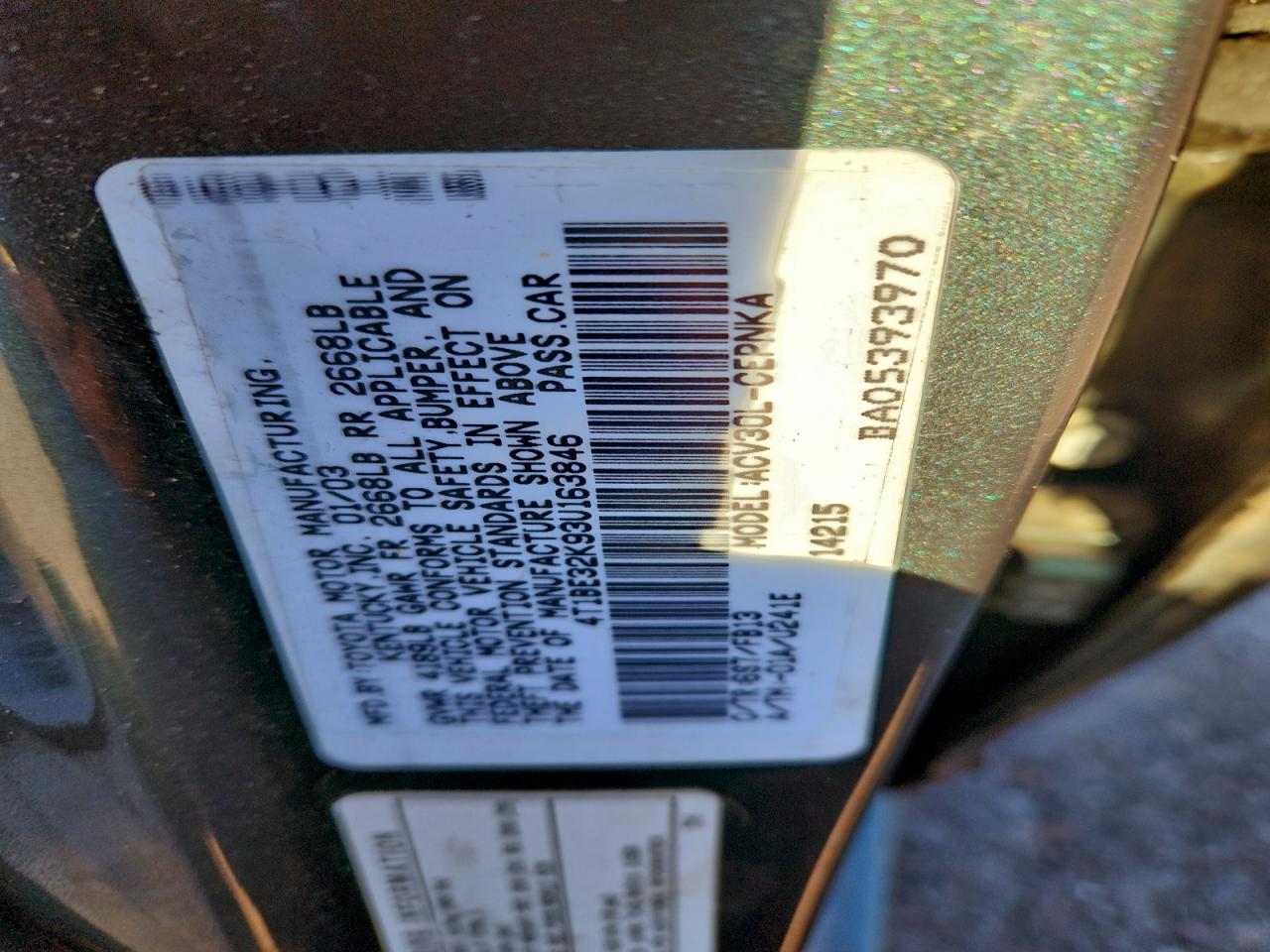 2003 TOYOTA CAMRY LE photo 12