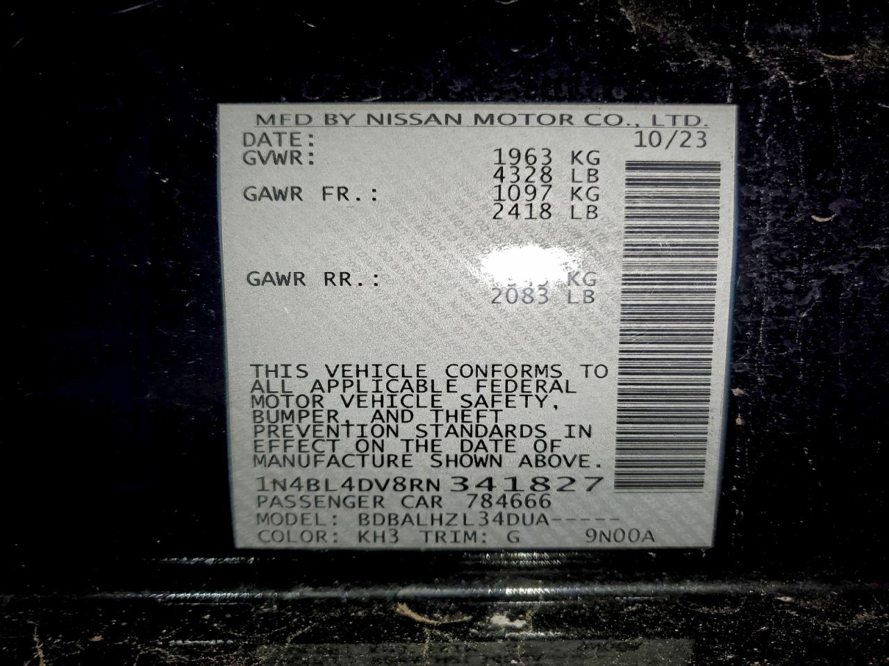 2024 NISSAN ALTIMA SV photo 12