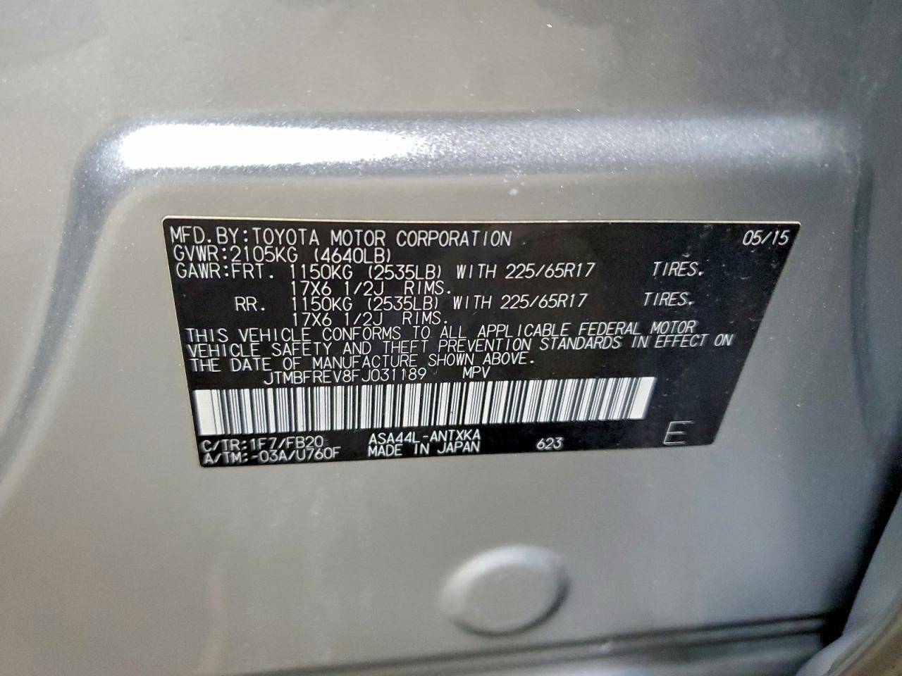 2015 TOYOTA RAV4 LE photo 14